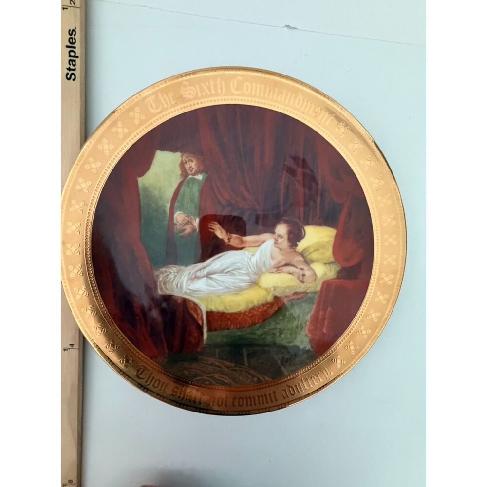 Danbury Mint Mary Mayo Commandment collector plate with 24K gold trim